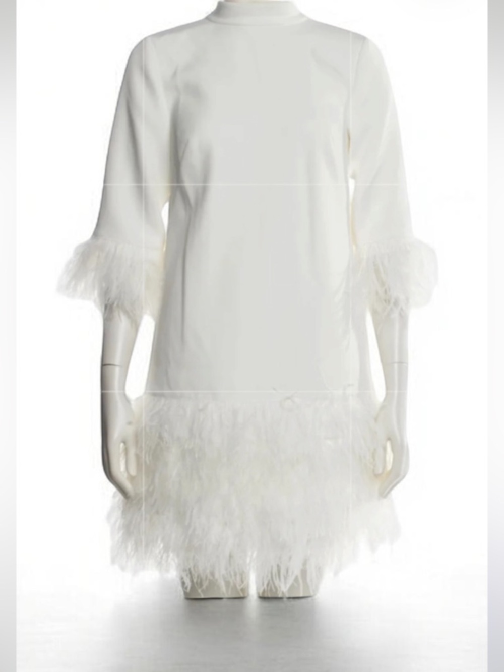 Kate Spade Size 0 White Feather Trim Crepe Dress Bow Back Mini
Bridal Glamorous